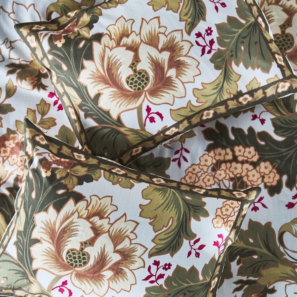 Anthropologie Marguerite Cotton Slub Floral Shams NWT - Standard